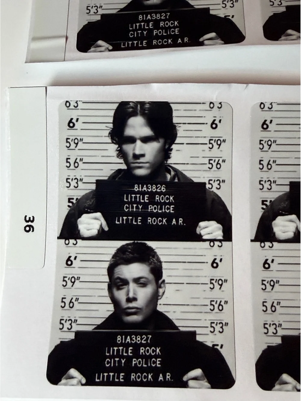 SPN mug shot photos credit card sticker 4 pack